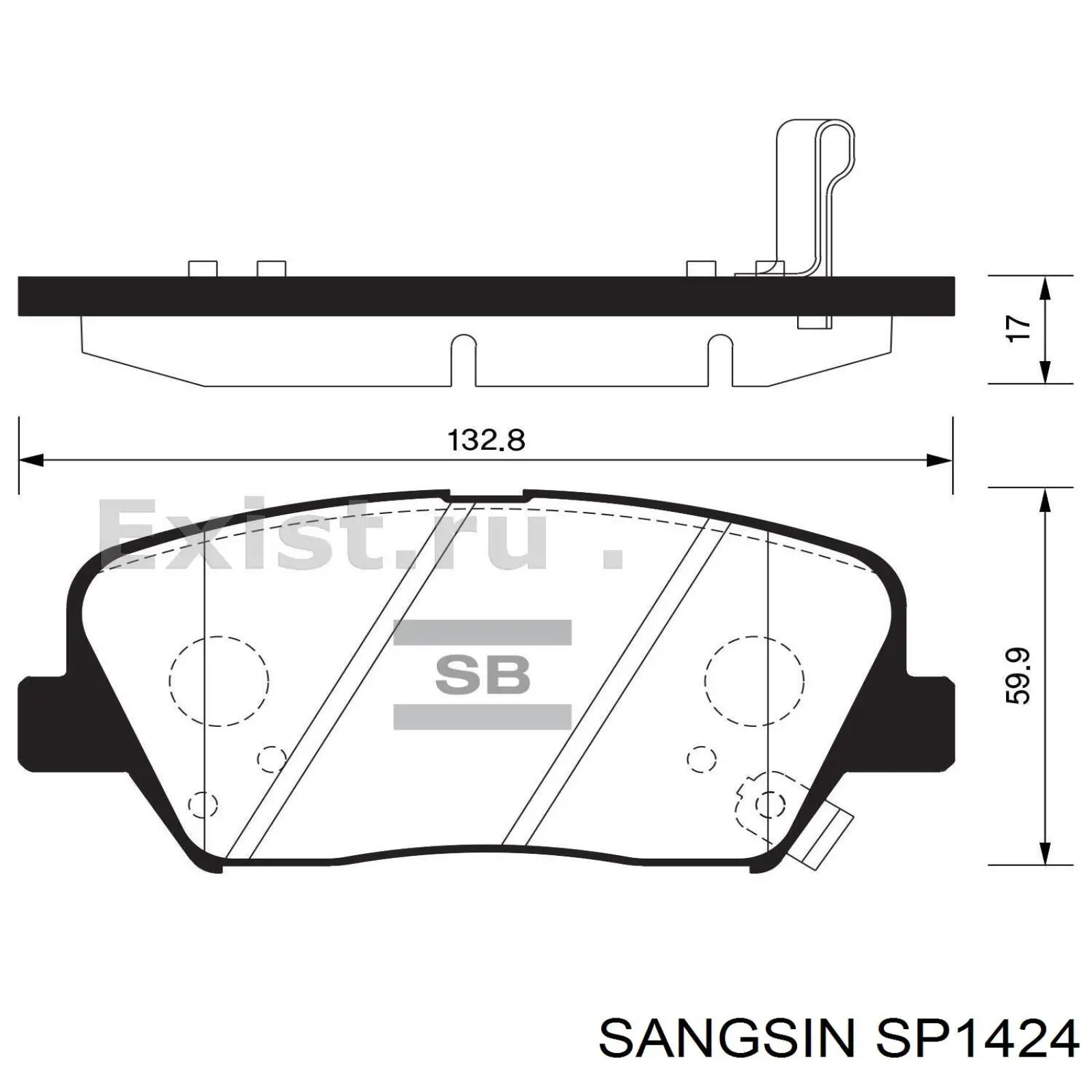 SP1424 Sangsin pastillas de freno delanteras