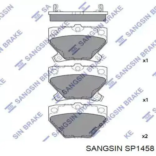 SP1458 Sangsin Pastillas freno traseras