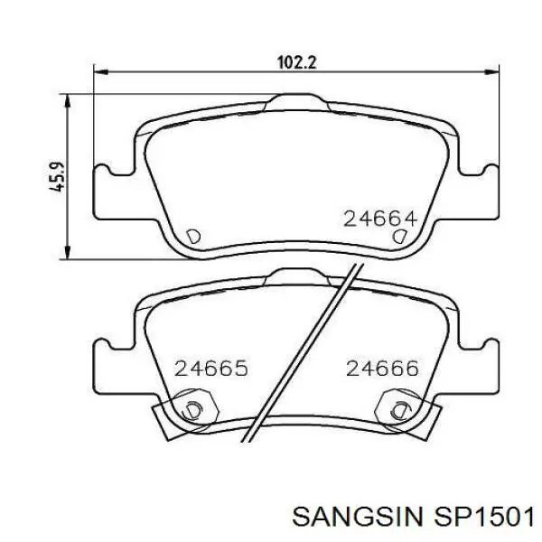 SP1501 Sangsin pastillas de freno traseras