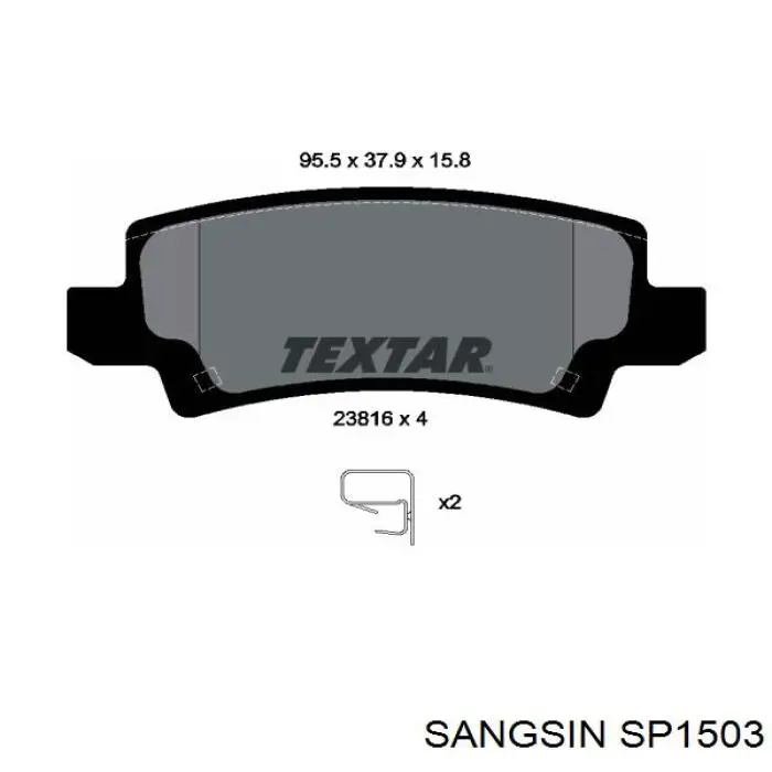 Comprar SP1503 Sangsin Pastillas de freno traseras
