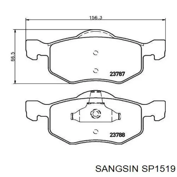 SP1519 Sangsin pastillas de freno delanteras