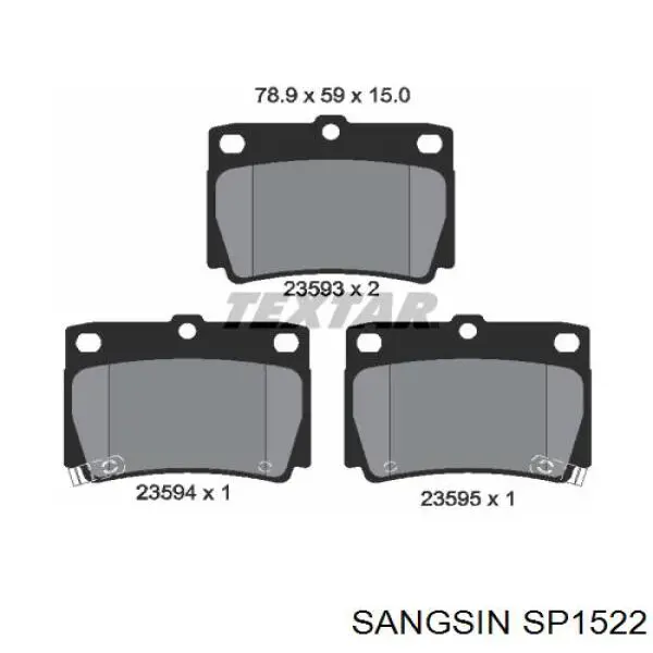 Pastillas traseras de freno Sangsin SP1522 precio, desde 18,89 EUR