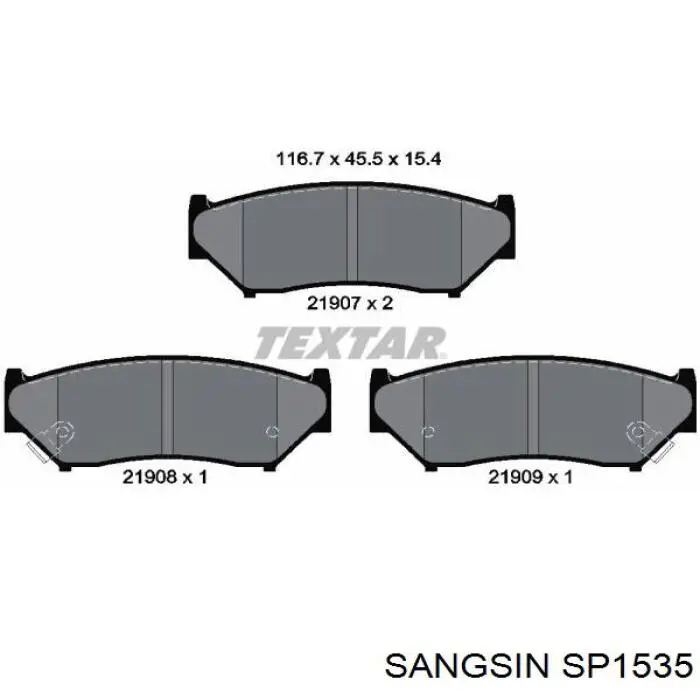 SP1535 Sangsin pastillas de freno delanteras