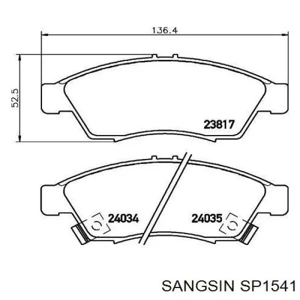 SP1541 Sangsin pastillas de freno delanteras