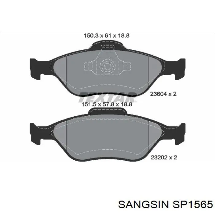 SP1565 Sangsin pastillas de freno delanteras