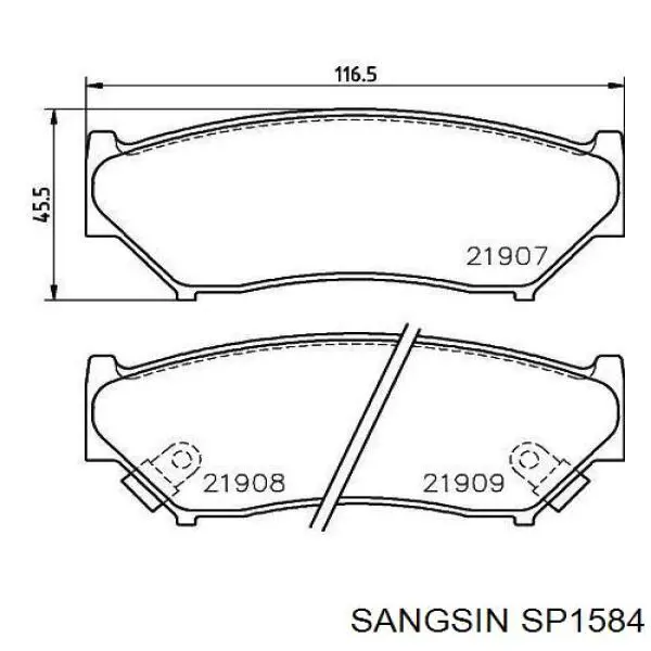SP1584 Sangsin pastillas de freno traseras