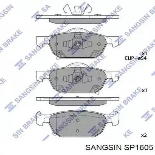 SP1605 Sangsin Pastillas delanteras