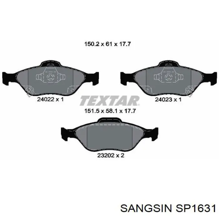 Pastillas freno delanteras Sangsin SP1631 precio, desde 24,14 EUR