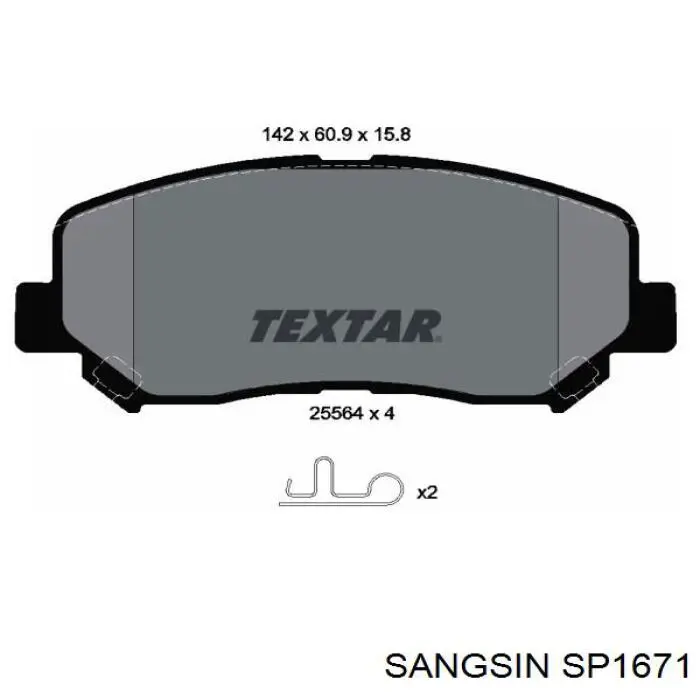 SP1671 Sangsin pastillas de freno delanteras