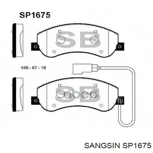 SP1675 Sangsin pastillas de freno delanteras