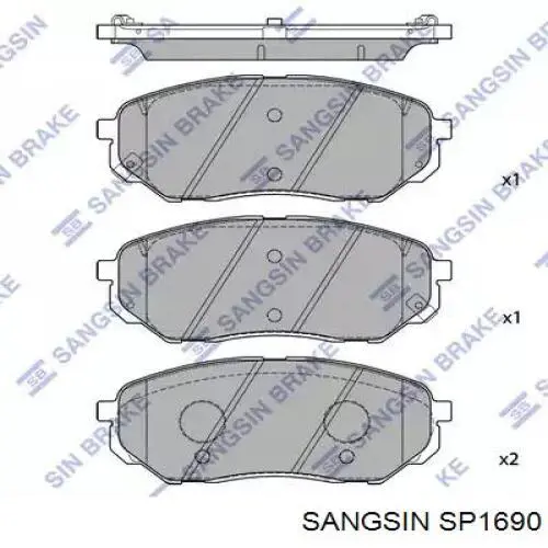 SP1690 Sangsin Pastillas delanteras