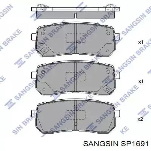 SP1691 Sangsin pastillas de freno traseras