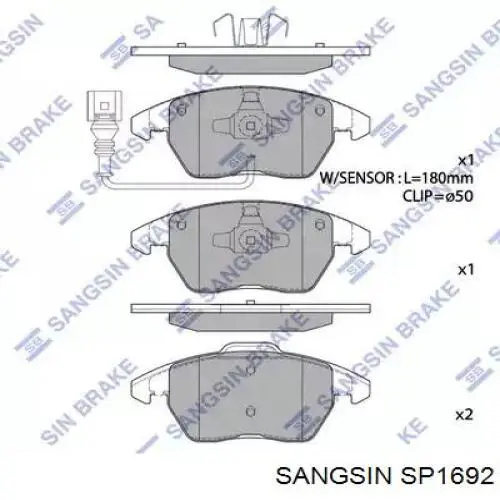 SP1692 Sangsin Pastillas delanteras