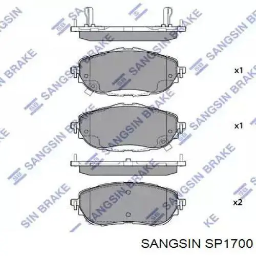 SP1700 Sangsin Pastillas delanteras