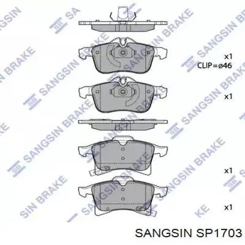SP1703 Sangsin Pastillas delanteras