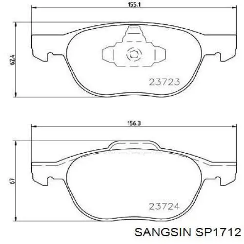 Pastillas de freno delanteras Ford 2492033