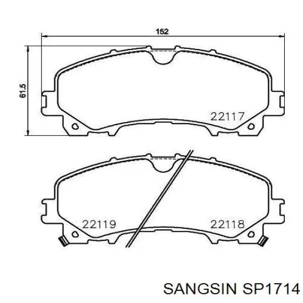 SP1714 Sangsin pastillas de freno delanteras