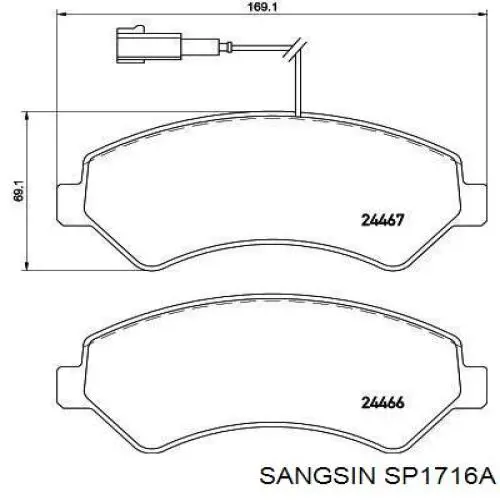 SP1716A Sangsin pastillas de freno delanteras