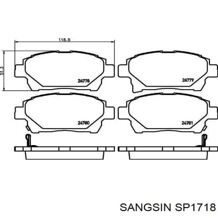 SP1718 Sangsin pastillas de freno delanteras