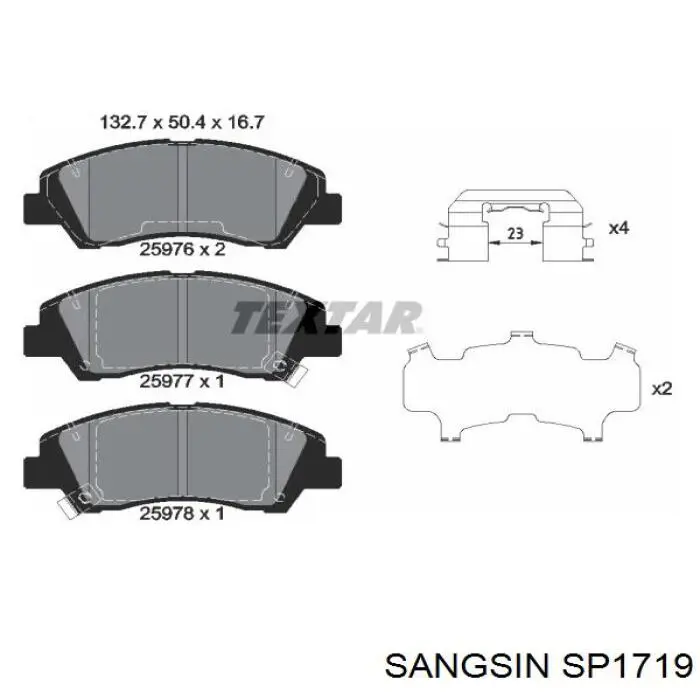 Pastillas de freno SP1719 Sangsin
