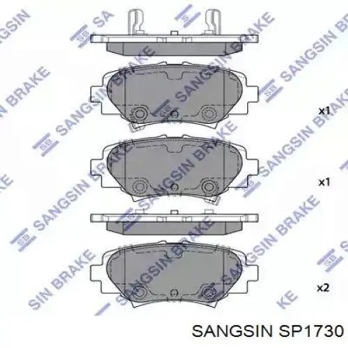 SP1730 Sangsin Pastillas freno traseras