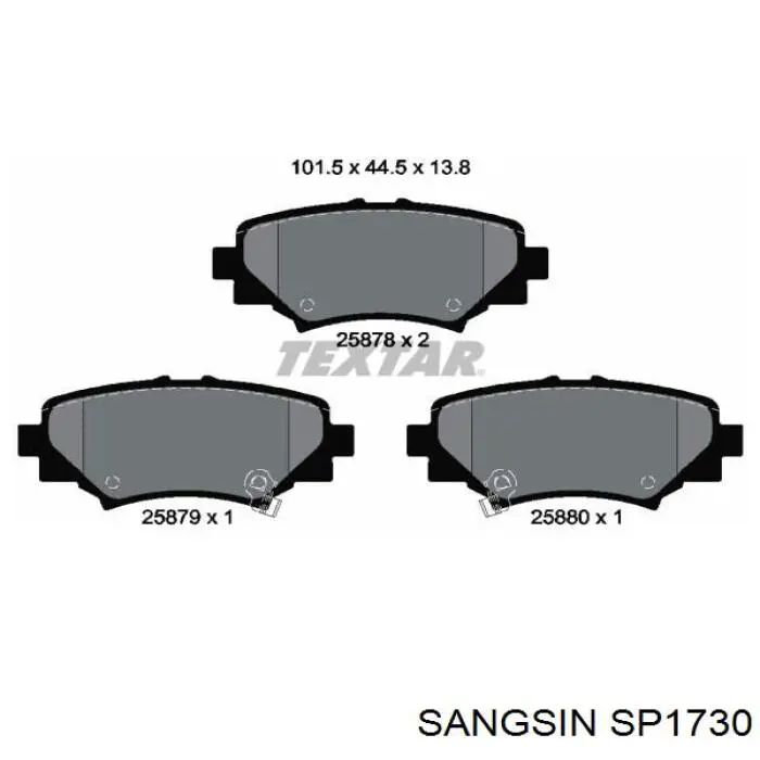 Pastillas traseras de freno Sangsin SP1730 precio, desde 23,99 EUR