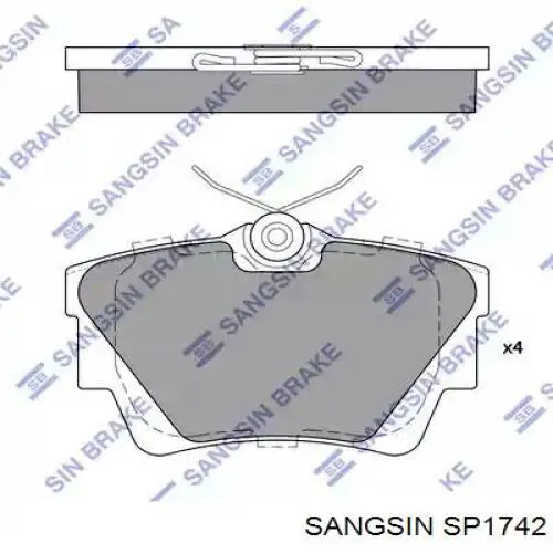 SP1742 Sangsin Pastillas freno traseras