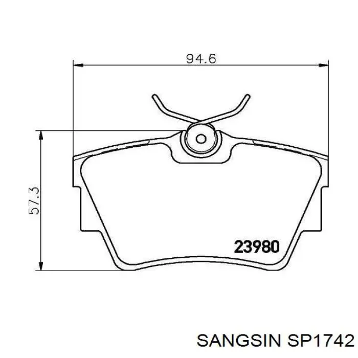 Comprar SP1742 Sangsin Pastillas de freno traseras