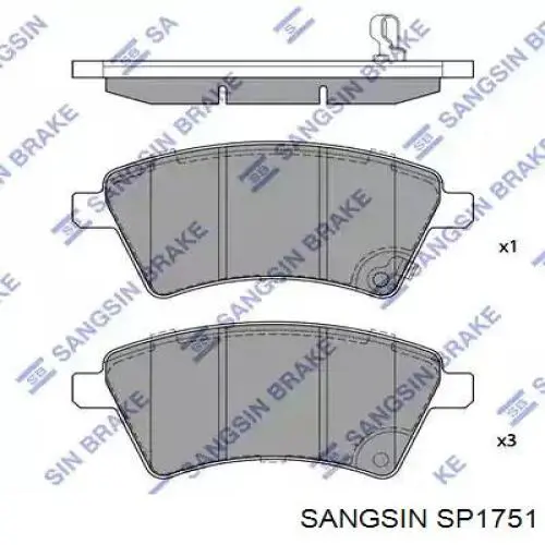 SP1751 Sangsin Pastillas delanteras