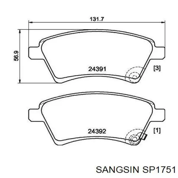 Pastillas freno delanteras Sangsin SP1751 precio, desde 28,87 EUR