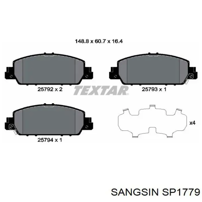 SP1779 Sangsin pastillas de freno delanteras