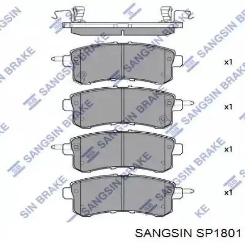 SP1801 Sangsin pastillas de freno traseras