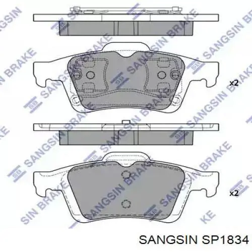 SP1834 Sangsin Pastillas freno traseras