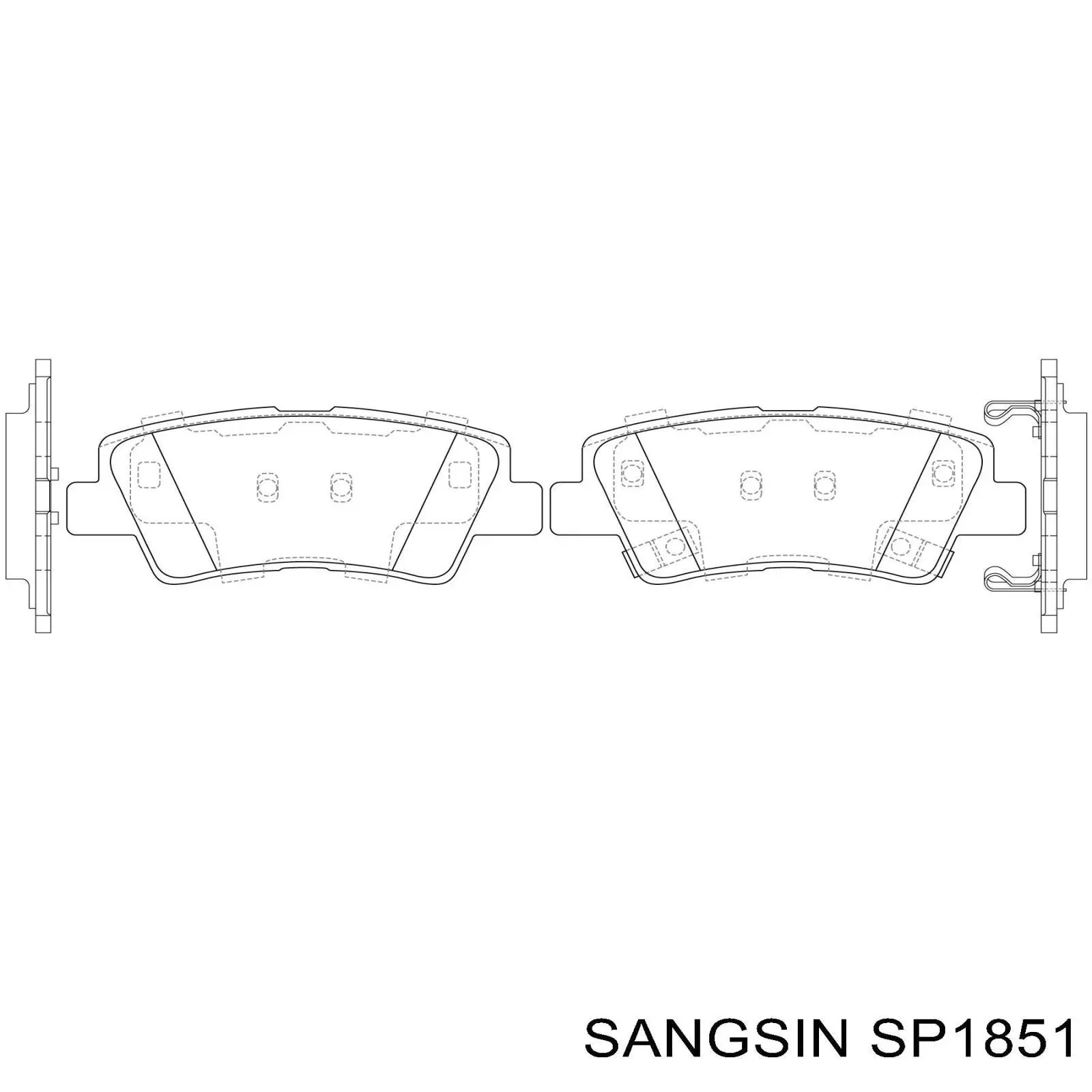 SP1851 Sangsin Pastillas freno traseras
