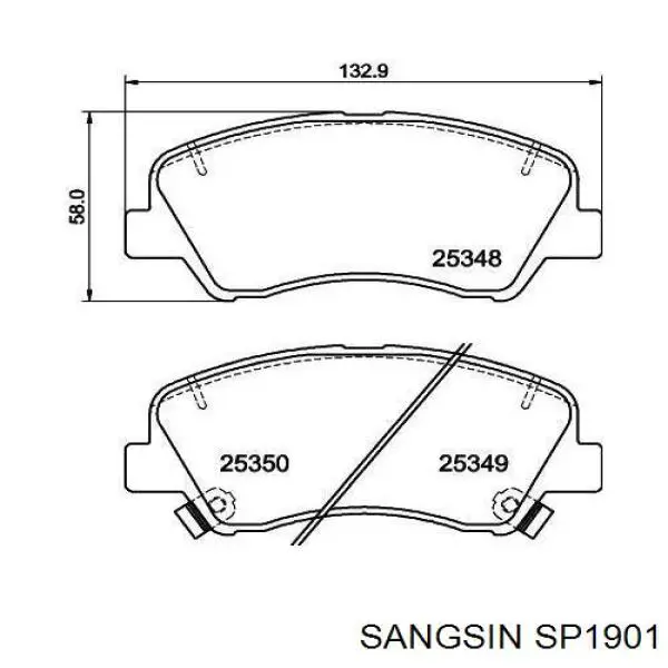 SP1901 Sangsin pastillas de freno delanteras