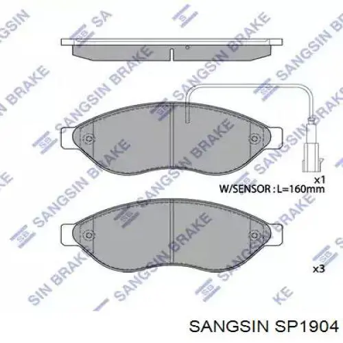 SP1904 Sangsin pastillas de freno delanteras