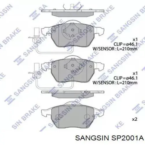 SP2001A Sangsin Pastillas delanteras