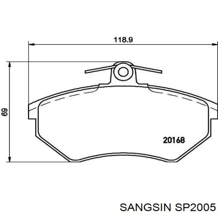 SP2005 Sangsin pastillas de freno delanteras