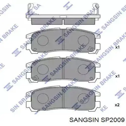 SP2009 Sangsin pastillas de freno delanteras