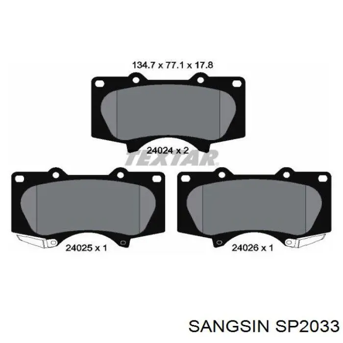 Pastillas de freno SP2033 Sangsin