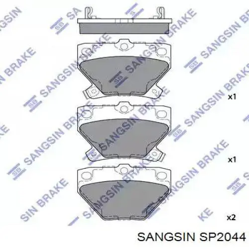 Comprar SP2044 Sangsin Pastillas de freno traseras