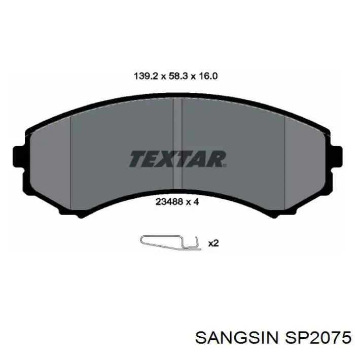 SP2075 Sangsin Pastillas delanteras