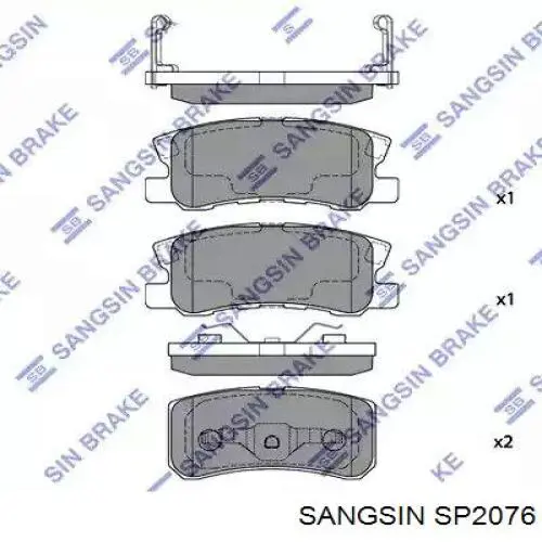 SP2076 Sangsin pastillas de freno traseras