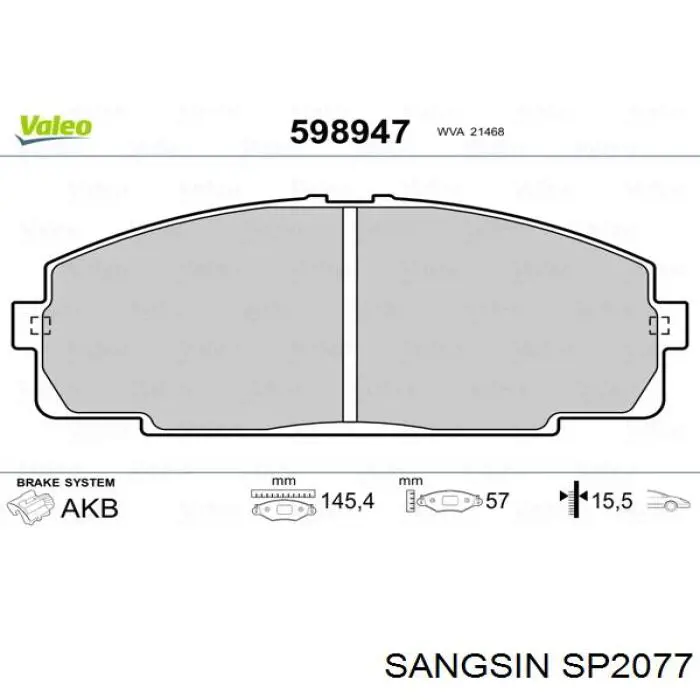 Pastillas freno delanteras Sangsin SP2077 precio, desde 23,01 EUR
