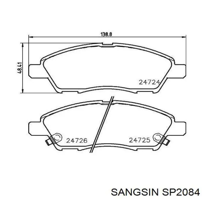 Comprar SP2084 Sangsin Pastillas delanteras de freno