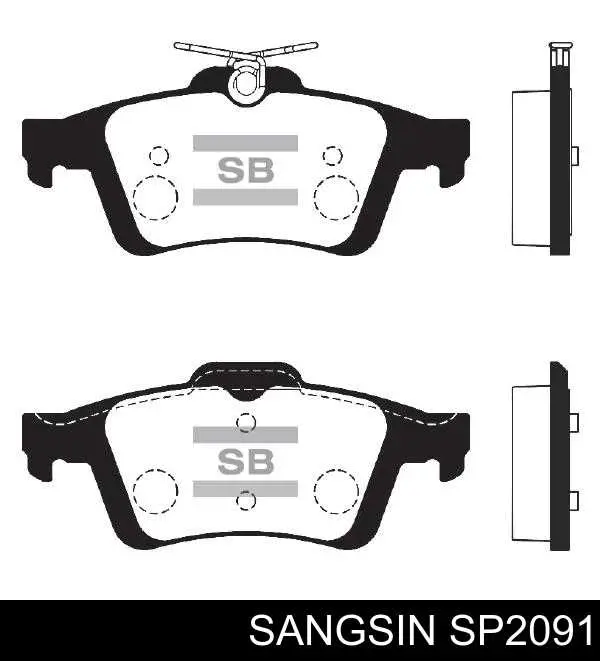 Comprar SP2091 Sangsin Pastillas traseras de freno