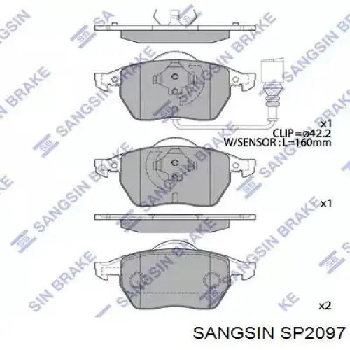 Comprar SP2097 Sangsin Pastillas delanteras de freno