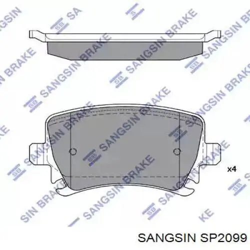 SP2099 Sangsin pastillas de freno traseras