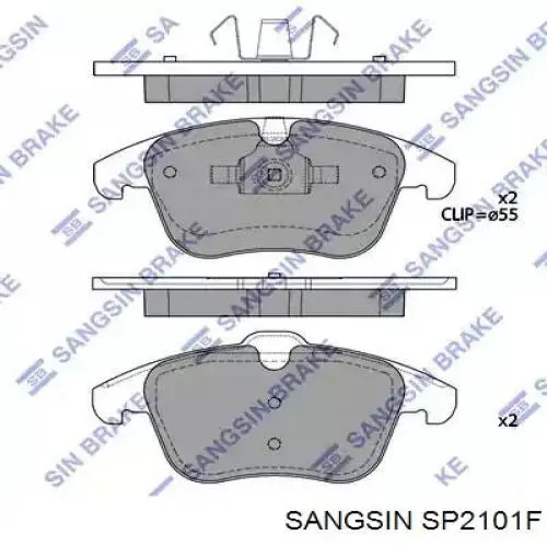 Comprar SP2101F Sangsin Pastillas delanteras de freno