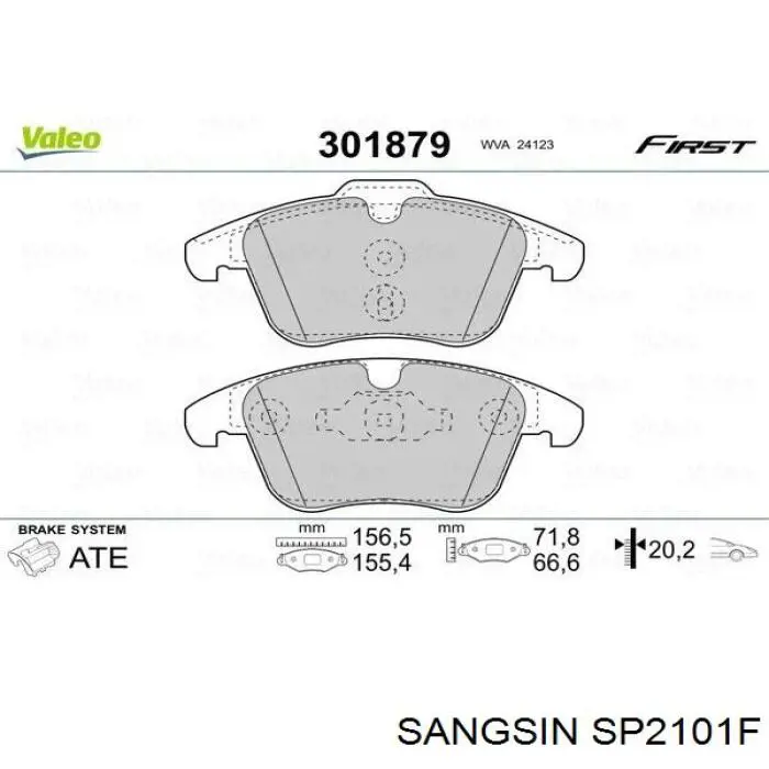 Pastillas de freno SP2101F Sangsin